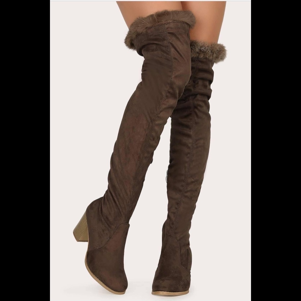 Color taupe thigh high